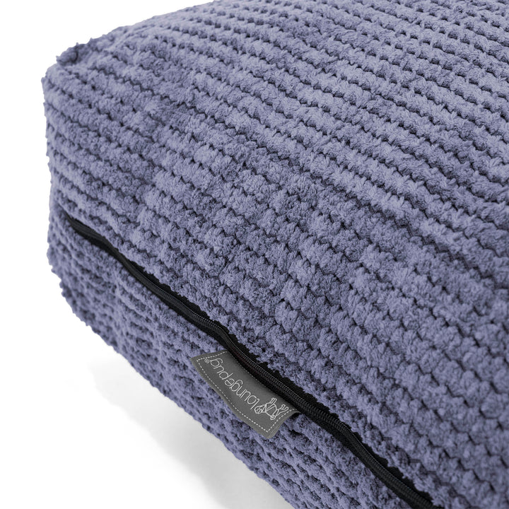 Grand Coussin de Sol - Velours Côtelé Gaufré Violet 02