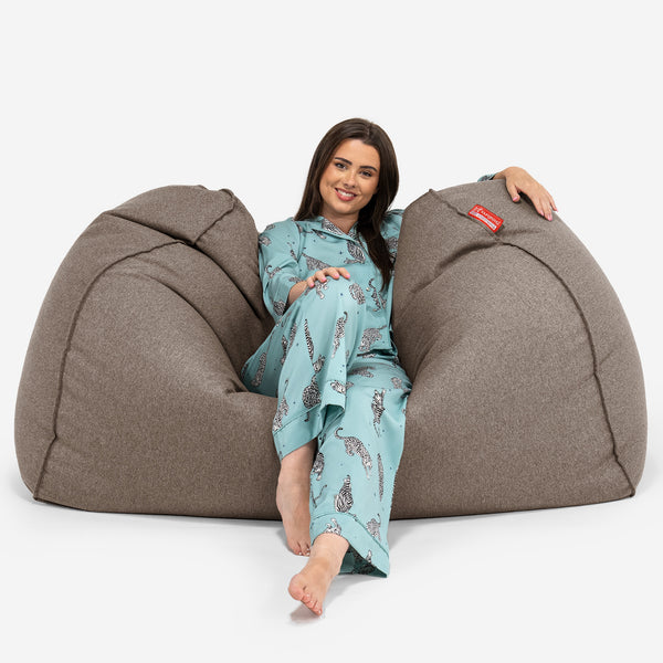 Pouf Fauteuil Design - Côtelé Gris Acier 4416
