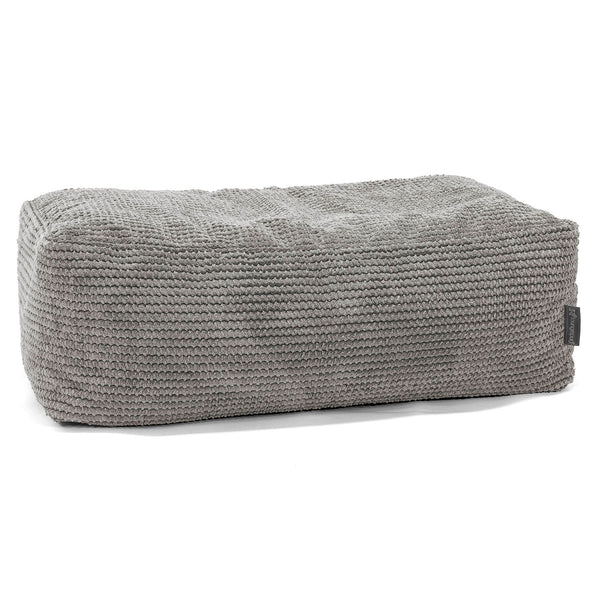 Gros Pouf Repose Pied - Velours Côtelé Gaufré Anthracite 01