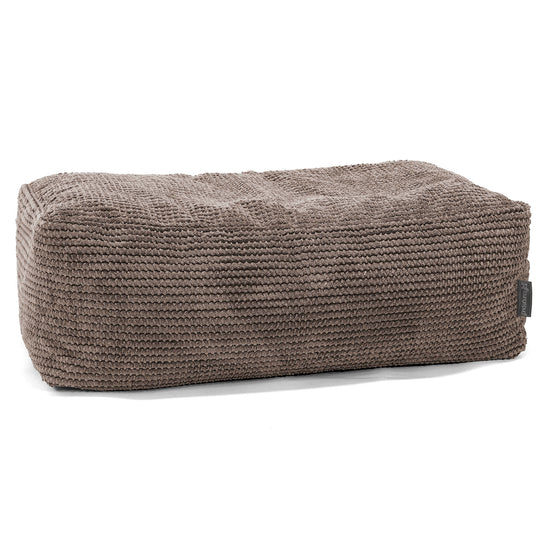 Gros Pouf Repose Pied - Velours Côtelé Gaufré Chocolat 01