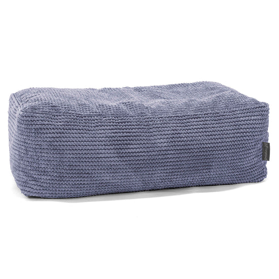Gros Pouf Repose Pied - Velours Côtelé Gaufré Violet 01