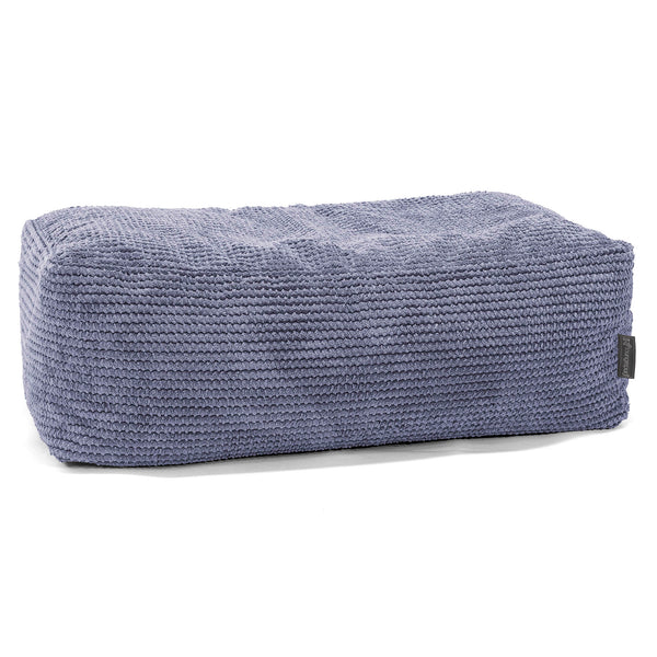 Gros Pouf Repose Pied - Velours Côtelé Gaufré Violet 01