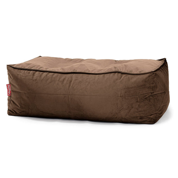 Gros Pouf Repose Pied - Velours Espresso 01