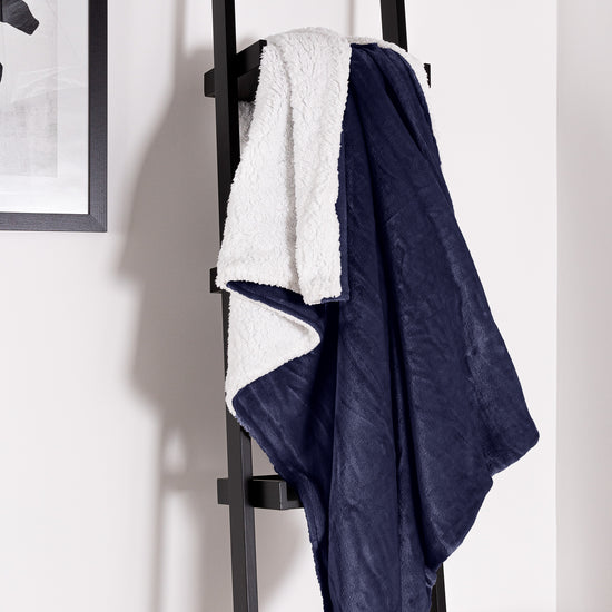 Couverture Sherpa - Polaire Bleu Foncé 05