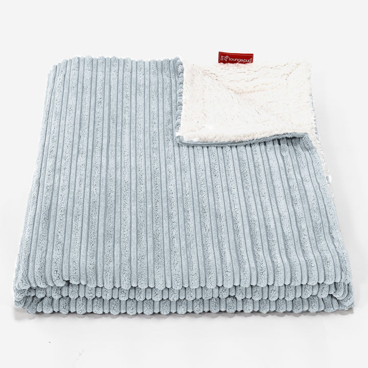 Plaid / Couverture Sherpa - Côtelé Bébé Bleu 01