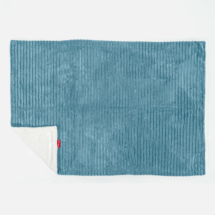 Plaid / Couverture Sherpa - Côtelé Mer égée 03