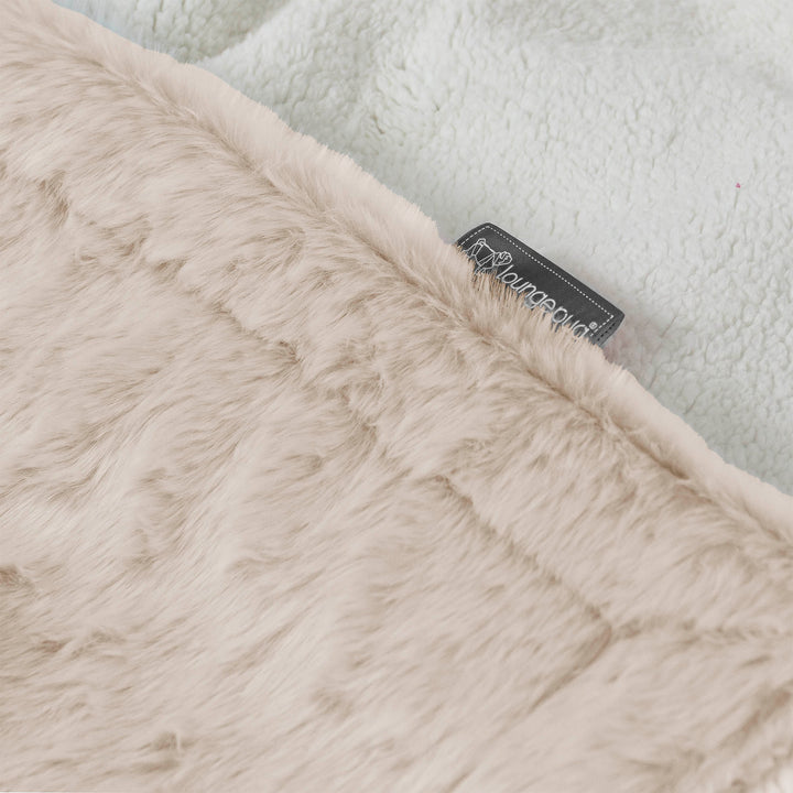 Plaid / Couverture Sherpa - Fausse Fourrure Lapin Brun Doré 02