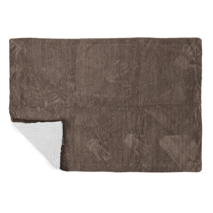 Plaid / Couverture Sherpa - Velours Côtelé Gaufré Chocolat 03