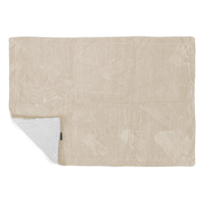Plaid / Couverture Sherpa - Velours Côtelé Gaufré Crème 03