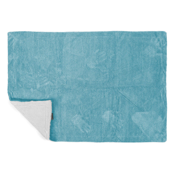 Plaid / Couverture Sherpa - Velours Côtelé Gaufré Mer Égée 02