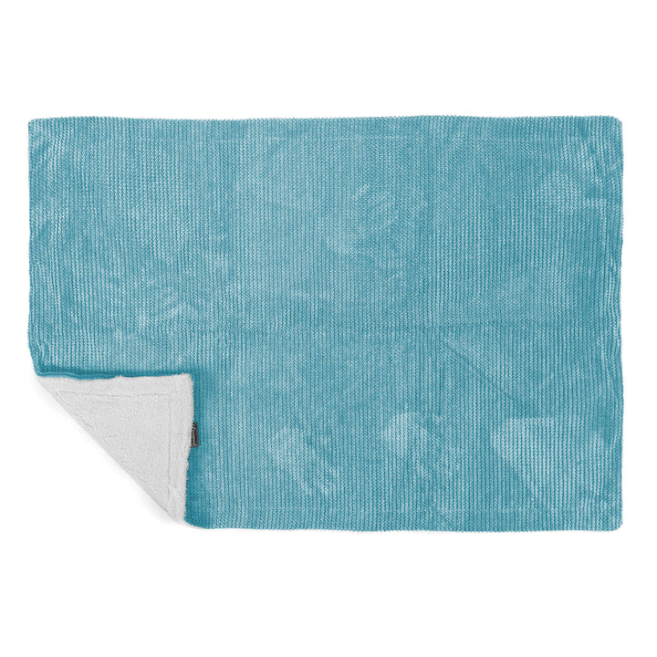 Plaid / Couverture Sherpa - Velours Côtelé Gaufré Mer Égée 03