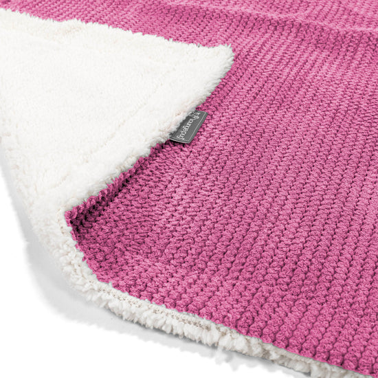 Plaid / Couverture Sherpa - Velours Côtelé Gaufré Rose 02