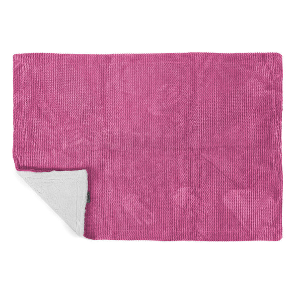 Plaid / Couverture Sherpa - Velours Côtelé Gaufré Rose 02