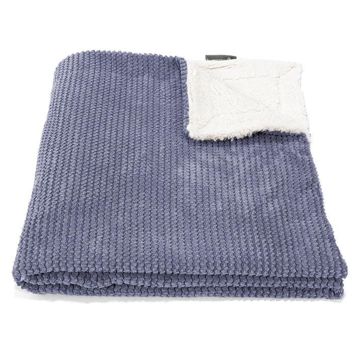 Plaid / Couverture Sherpa - Velours Côtelé Gaufré Violet 01