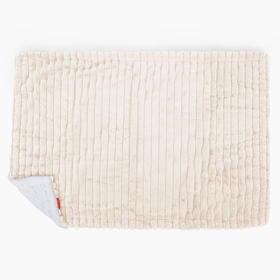 Plaid / Couverture Sherpa - Velours Côtelé Ultra Pelucheux Crème 03