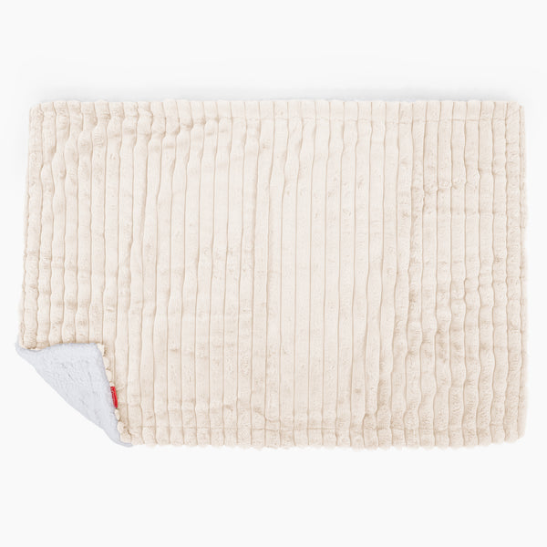 Plaid / Couverture Sherpa - Velours Côtelé Ultra Pelucheux Crème 02
