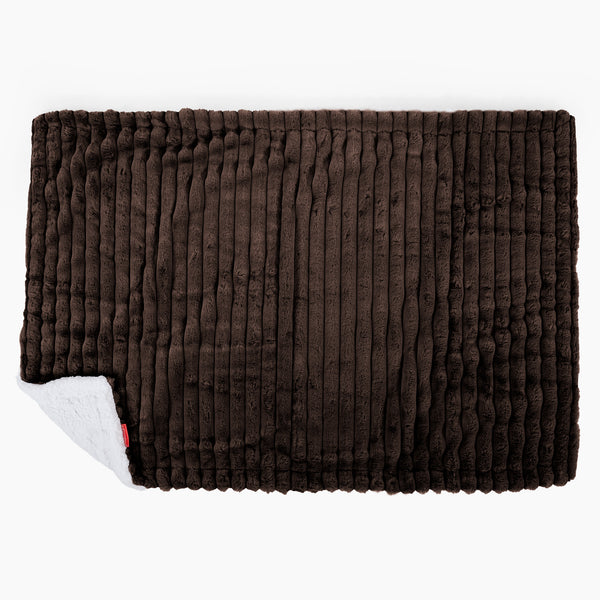 Plaid / Couverture Sherpa - Velours Côtelé Ultra Pelucheux Marron Meuse 02