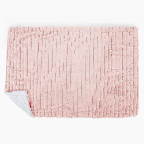 Plaid / Couverture Sherpa - Velours Côtelé Ultra Pelucheux Rose Pastel 02