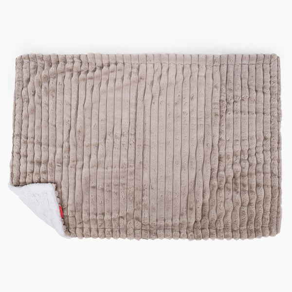Plaid / Couverture Sherpa - Velours Côtelé Ultra Pelucheux Vison 02