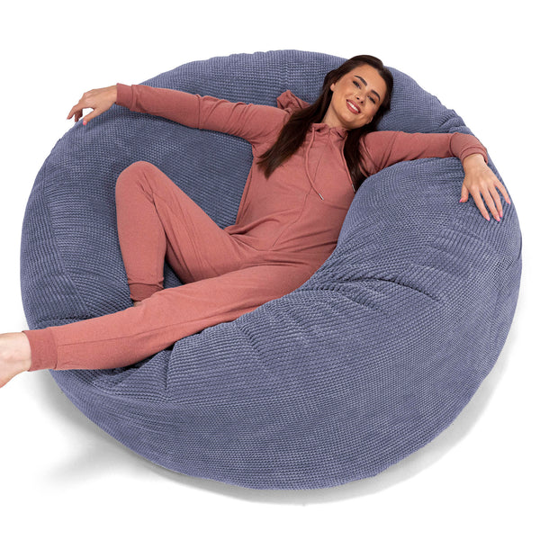Canapé Pouf Géant Grande Mammouth - Velours Côtelé Gaufré Violet 01