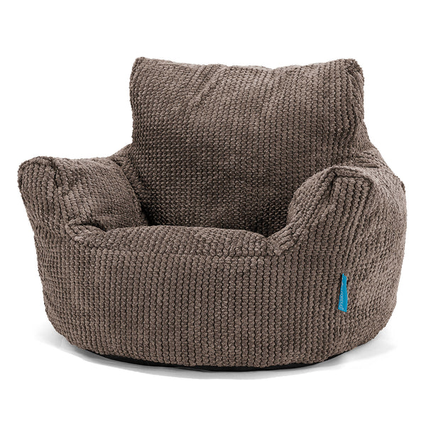 Fauteuil Pouf Bambin 1-3 ans - Velours Côtelé Gaufré Chocolat 01