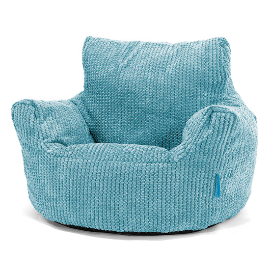 Fauteuil Pouf Bambin 1-3 ans - Velours Côtelé Gaufré Mer Égée 01