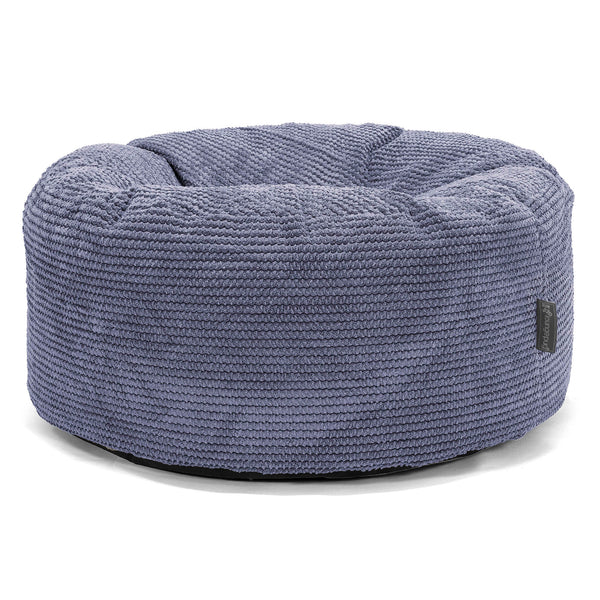 Pouf Design Rond - Velours Côtelé Gaufré Violet 01