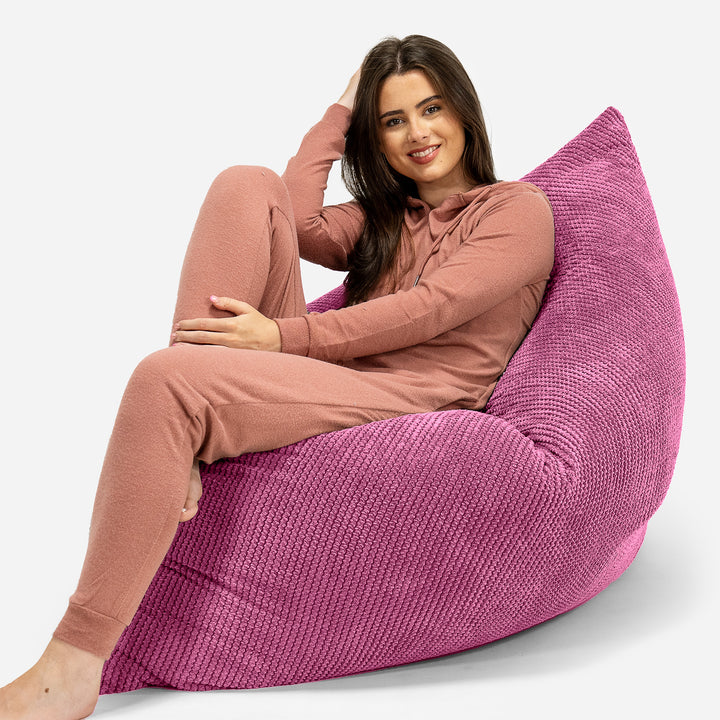 Pouf Fauteuil Design - Côtelé Gris Acier 3065