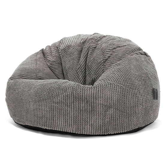 Pouf Poire Classique - Velours Côtelé Gaufré Anthracite 01