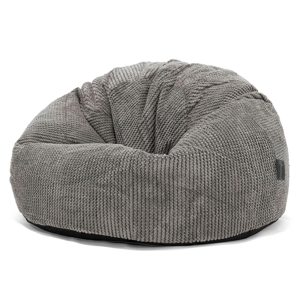 Pouf Poire Classique - Velours Côtelé Gaufré Anthracite 01