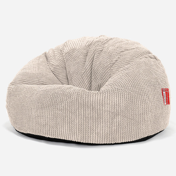 CloudSac 200 Pouf Géant Enfant à Mémoire de Forme 2-12 ans - Velours Côtelé Gaufré Crème 01