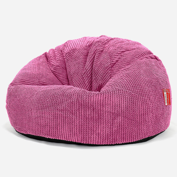 CloudSac 200 Pouf Géant Enfant à Mémoire de Forme 2-12 ans - Velours Côtelé Gaufré Rose 01