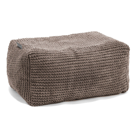 Pouf Repose Pied - Velours Côtelé Gaufré Chocolat 01
