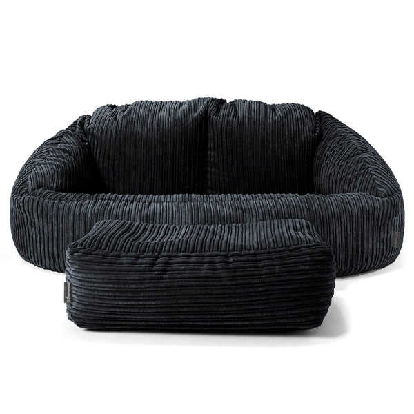 Pouf Canapé Bubble - Côtelé Noir 01