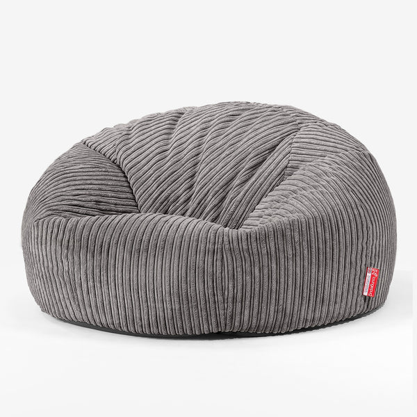 Canapé Pouf pour Enfant 6-14 ans - Côtelé Anthracite 01