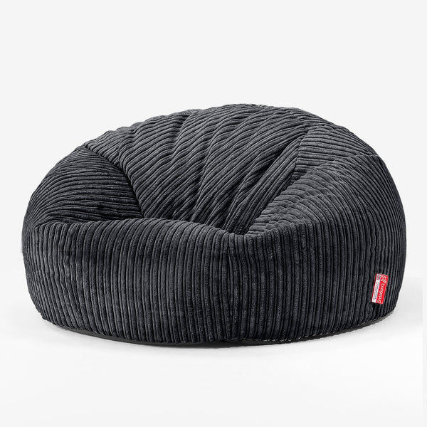 Canapé Pouf pour Enfant 6-14 ans - Côtelé Noir 01