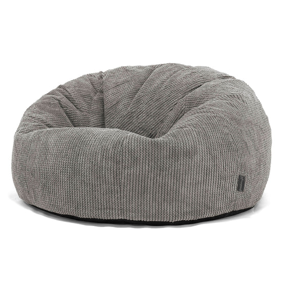 Canapé Pouf pour Enfant 6-14 ans - Velours Côtelé Gaufré Anthracite 02