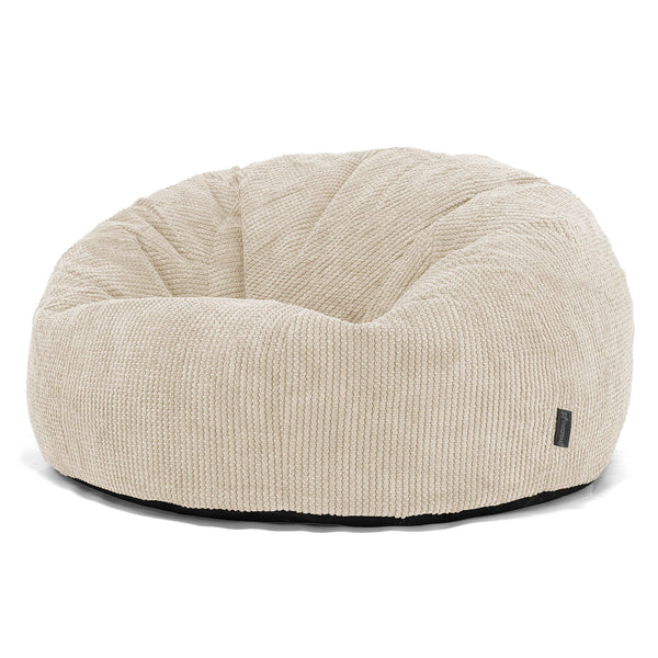 Canapé Pouf pour Enfant 6-14 ans - Velours Côtelé Gaufré Crème 01