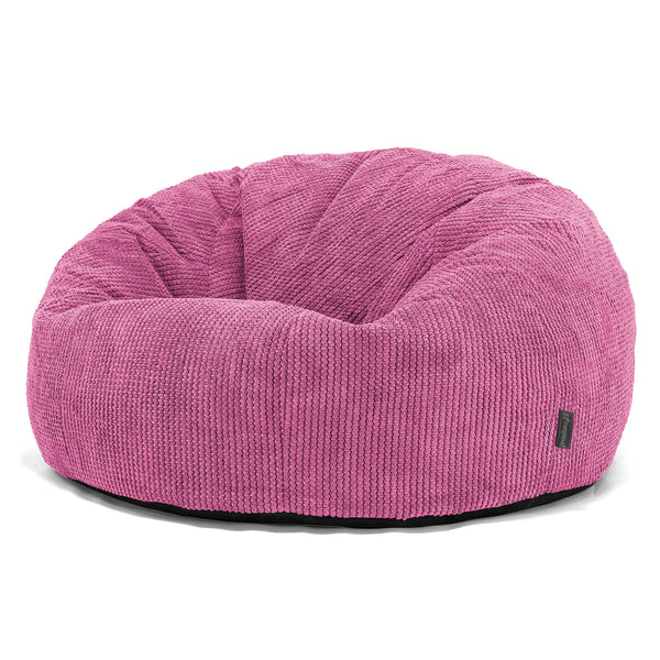 Canapé Pouf pour Enfant 6-14 ans - Velours Côtelé Gaufré Rose 01