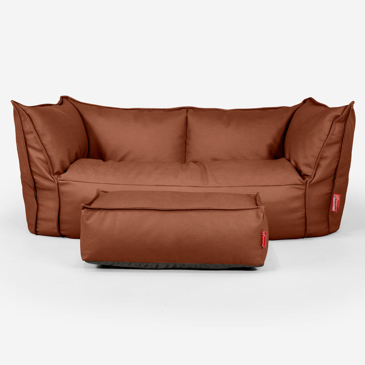 Pouf Canapé Ruben - Cuir Végan Marron 02