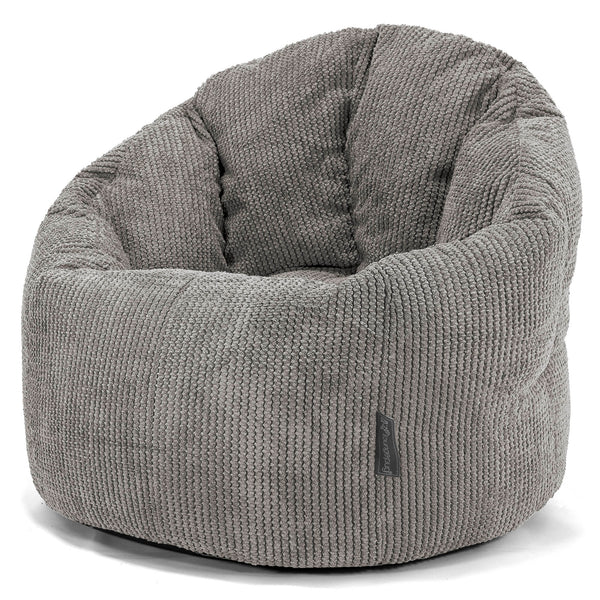 Pouf Chaise Design - Velours Côtelé Gaufré Anthracite 01