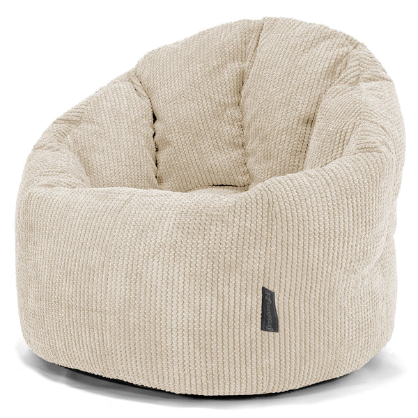 Pouf Chaise Design - Velours Côtelé Gaufré Crème 01