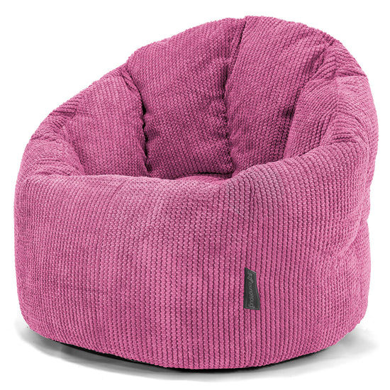 Pouf Chaise Design - Velours Côtelé Gaufré Rose 01
