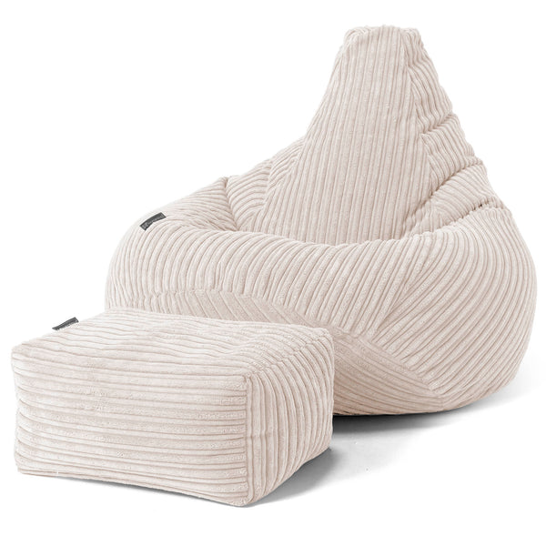 Pouf Gamer pour Enfant 6-14 ans - Côtelé Ivoire 01