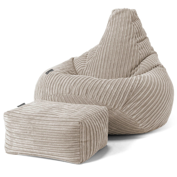 Pouf Gamer pour Enfant 6-14 ans - Côtelé Vison 01