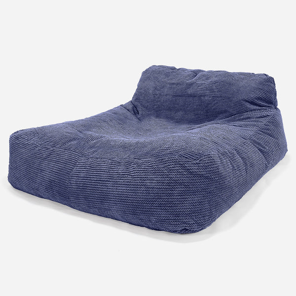 Chaise Longue (2 Personnes) - Velours Côtelé Gaufré Violet 01