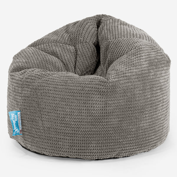 Pouf Enfant 2-6 ans - Velours Côtelé Gaufré Anthracite 01