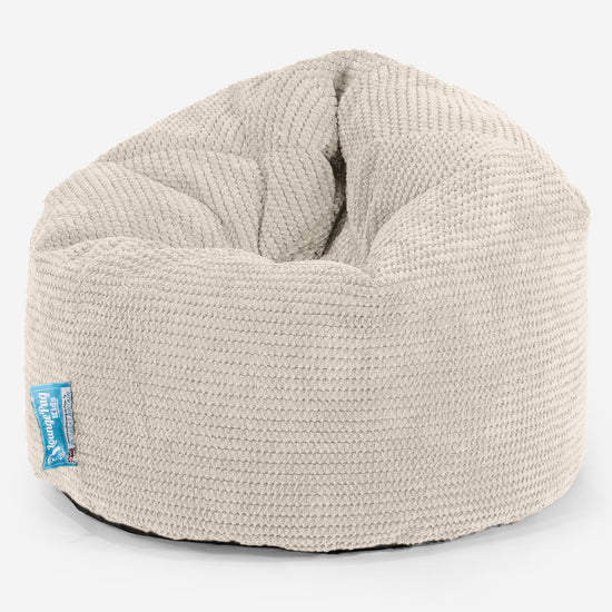 Pouf Enfant 2-6 ans - Velours Côtelé Gaufré Crème 01