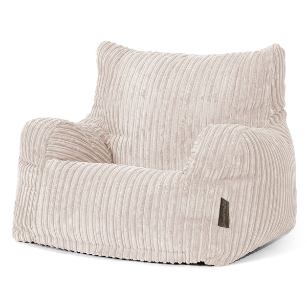 Pouf Fauteuil Design - Côtelé Ivoire 01