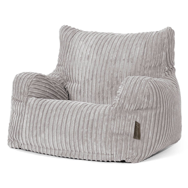 Joséphine Pouf Fauteuil Design - Côtelé Gris Argent 01